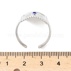 304 Stainless Steel Rhinestone Cuff Rings&nbsp;LS-RJEW-S626-09P