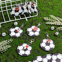 Football Theme Printed Acrylic & Alloy Enamel Pendant Keychain&nbsp;KEYC-AB00046