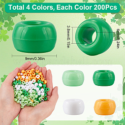 800Pcs 4 Colors Saint Patrick's Day Opaque Plastic Beads&nbsp;KY-SP0001-06