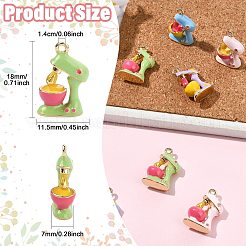 8Pcs 4 Colors Alloy Enamel Pendants&nbsp;ENAM-CJ0007-54
