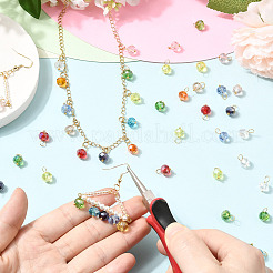 200Pcs 10 Colors Glass Pendants&nbsp;PALLOY-SW00113