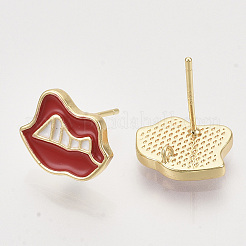Brass Stud Earring Findings&nbsp;KK-T054-37G-NF