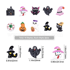 20Pcs 10 Style Halloween Theme Opaque Resin Cabochons&nbsp;RESI-SC0001-63