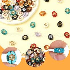 200Pcs 10 Colors Opaque & Transparent Acrylic Metal Enlaced Beads&nbsp;OACR-SC0002-69