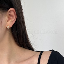925 Sterling Silver Micro Pave Cubic Zirconia Earrings&nbsp;EJEW-Q804-03G