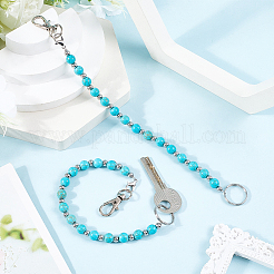 2Pcs Synthetic Turquoise Keychain&nbsp;HJEW-SC0002-27B