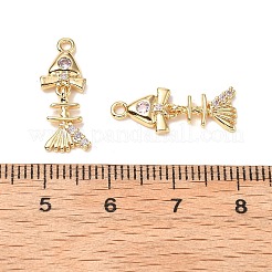 Brass Micro Pave Cubic Zirconia Pendants&nbsp;KK-A259-33G