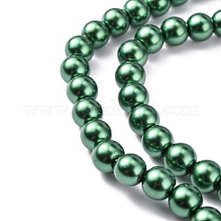 Baking Paint Pearlized Glass Pearl Round Bead Strands&nbsp;HY-Q330-8mm-M