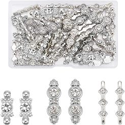 60Pcs 3 Style Alloy Rhinestone Bar Spacers&nbsp;ALRI-FH0001-05