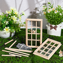DIY Rectangle Wooden Mini Windows&nbsp;DIY-WH0002-26
