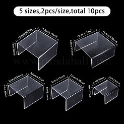 10Pcs 5 Styles Transparent Acrylic Display Riser Stands&nbsp;ODIS-GL0001-09