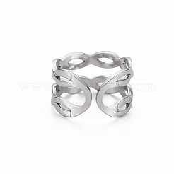 Non-Tarnish 304 Stainless Steel Infinity Cuff Ring&nbsp;RJEW-N038-040P