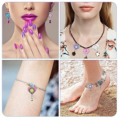 30Pcs 15 Colors Alloy Enamel Connector Charms&nbsp;ENAM-YW0005-79