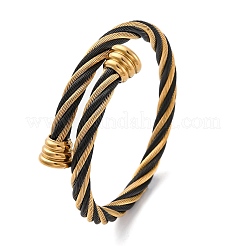 304 Stainless Steel Torque Bangles for Women&nbsp;BJEW-P310-24MC02