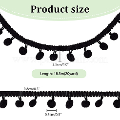 Nylon Pom Pom Ball Tassel Lace Ribbon&nbsp;DIY-WH0580-31B