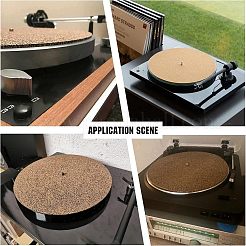 Flat Round Cork Record Mat&nbsp;DIY-WH0258-43