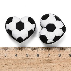 Football Theme Silicone Beads&nbsp;SIL-B081-01B