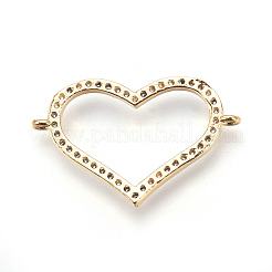 Brass Micro Pave Cubic Zirconia Links&nbsp;KK-O109-15G