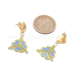 MIYUKI Delica Beads & 304 Stainless Steel Dangle Stud Earrings&nbsp;EJEW-MZ00418-02