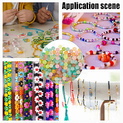 5 Bags Transparent Frosted Glass Beads&nbsp;GLAA-HY0001-36B