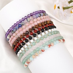 12Pcs Natural & Synthetic Gemstone Beads Stretch  Bracelets Set&nbsp;BJEW-SW001603
