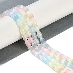 Macaron Color Natural Selenite Beads Strands&nbsp;G-F750-M03-02