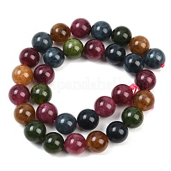 Natural Green Jade Imitation Tourmaline Beads Strands&nbsp;G-B046-08D-12mm