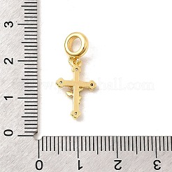 Brass Micro Pave Clear Cubic Zirconia European Dangle Charms&nbsp;KK-C113-13A-G