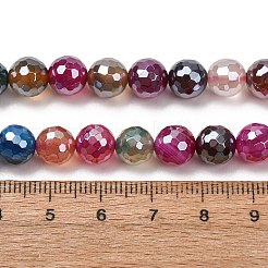 Electroplated Natural Agate Beads Strands&nbsp;G-B191-A07-8mm-11