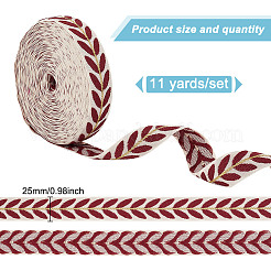 about 10.5~11 yards Ethnic Style Polycotton Jacquard Leaf Ribbons&nbsp;OCOR-GO0001-15A