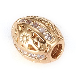 Brass Micro Pave Clear Cubic Zirconia Beads&nbsp;X-KK-K243-04G