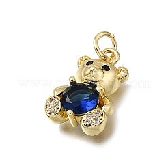 Brass Micro Pave Colorful Cubic Zirconia Pendants&nbsp;CU-L001-18G-06
