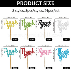 Paper & Glitter Sequins Cake Toppers with Bamboo Stick&nbsp;DIY-WH20087-003