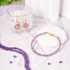 1 Strand Natural Amethyst Round Bead Strands&nbsp;G-TA0002-47