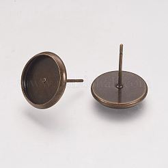 Brass Stud Earring Settings&nbsp;X-KK-H021-1AB