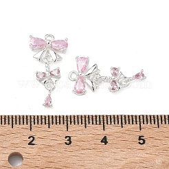 Brass Micro Pave Cubic Zirconia Pendants&nbsp;KK-C115-09S-01