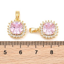 Brass Micro Pave Cubic Zirconia Charms&nbsp;CU-CBAA6E8-06G-02