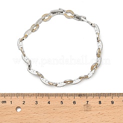 Brass Micro Pave Clear Cubic Zirconia Link Chain Bracelets for Women&nbsp;LS-BJEW-B145-02