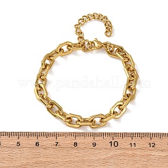304 Stainless Steel Rectangle Link Chain Bracelets for Women&nbsp;BJEW-F536-17G