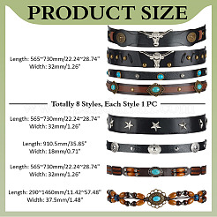8Pcs 8 Styles Imitation Leather Adjustable Hat Bands&nbsp;FIND-ME0002-83