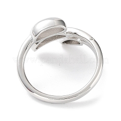 Leaf Rack Plating Brass Cuff Rings&nbsp;RJEW-D020-07P