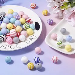 Round Food Grade Eco-Friendly Silicone Focal Beads&nbsp;SIL-TA0001-90