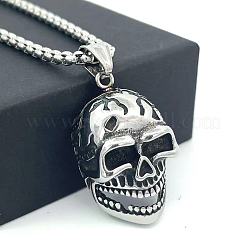 Hip Hop Style 304 Stainless Steel Skull Pendant Necklaces for Men&nbsp;CH7437