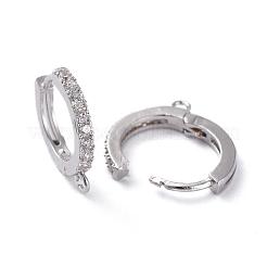 Brass Huggie Hoop Earring Findings&nbsp;KK-P150-42P