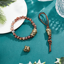 3Pcs 3 Styles Brass European Knife Beads for Lanyard Pendant&nbsp;KK-HY0003-59AG