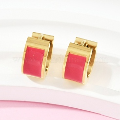 304 Stainless Steel Enamel Hoop Earrings&nbsp;EJEW-K268-20G-01