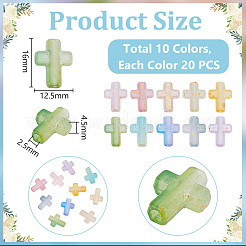 200Pcs 10 Colors Gradient Color Transparent Acrylic Beads&nbsp;OACR-UN0001-09