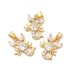 Rack Plating Brass Micro Pave  Cubic Zirconia Pendants&nbsp;KK-B068-45G