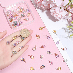 50Pcs 2 Styles Transparent Glass Charms&nbsp;PALLOY-BM00028