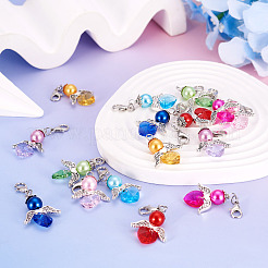 Angel ABS Plastic Imitation Pearl & Alloy Pendant Decorations&nbsp;HJEW-TA00236